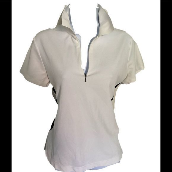 EP Pro Tour Tech Quarter Zip Shirt - M white /black /navy side design , poly - Picture 1 of 6